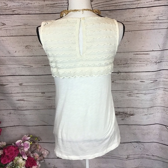 J. Crew Scallop Lace Shell Blouse Extra Small - Picture 7 of 9
